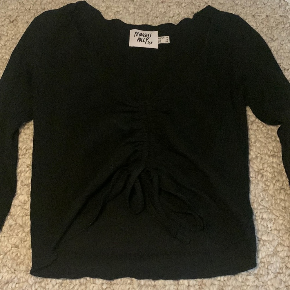 Princess Polly Cinched Crop top long sleeve